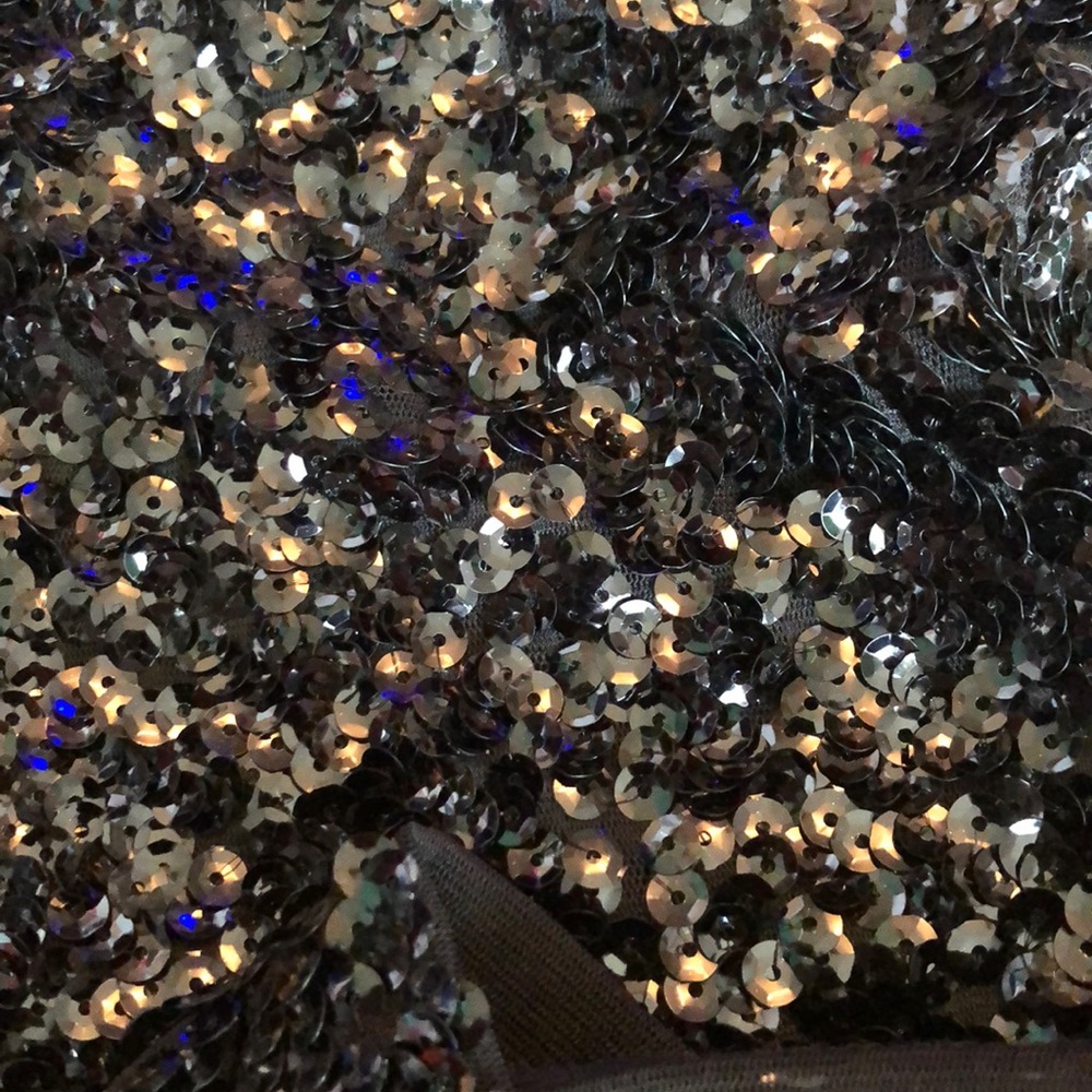 Amber Blue Black Sequins Dress Sz M - Picture 6 of 6